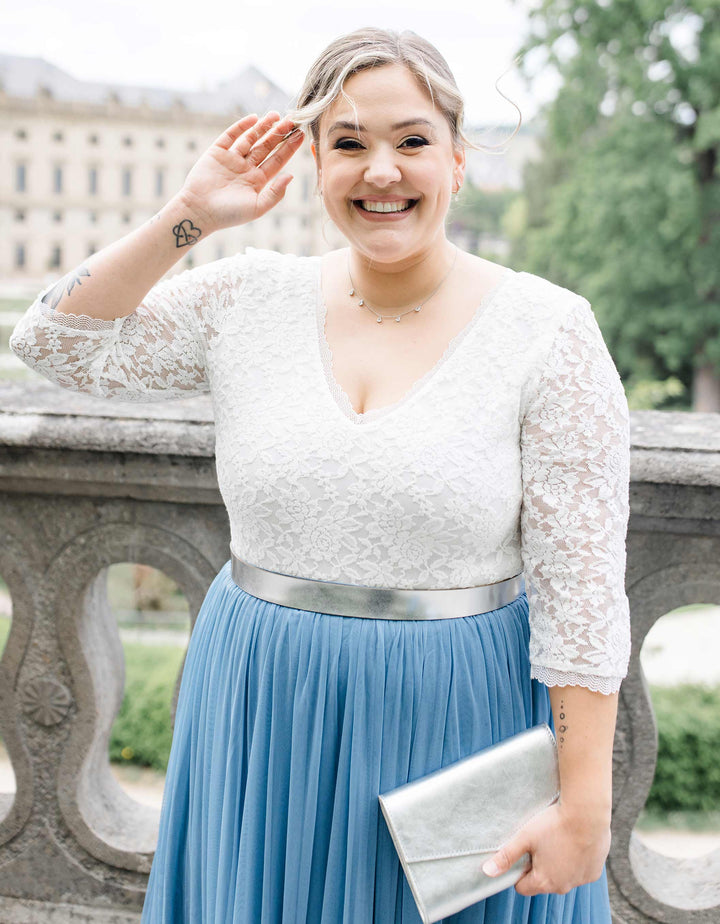 Constant Love CURVY Gürtel Shiny Silber 3cm - Bequemer Taillen-Gürtel in Shiny Silber