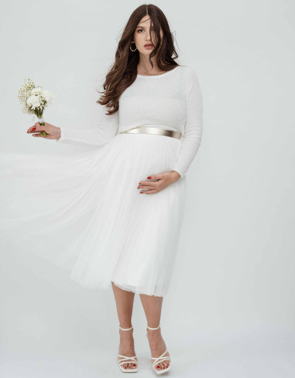 Sofort lieferbar - Made in Europe - Designed in Berlin, Germany Schwanger heiraten: Tüllrock mit Gummibund als Alternative zum Brautkleid, Zweiteiler für die Hochzeit, Standesamt. brautkleid schwanger brautkleider für schwangere Schwangerschafts-Brautkleider Festliche Umstandskleider - Umstands- & Stillmode