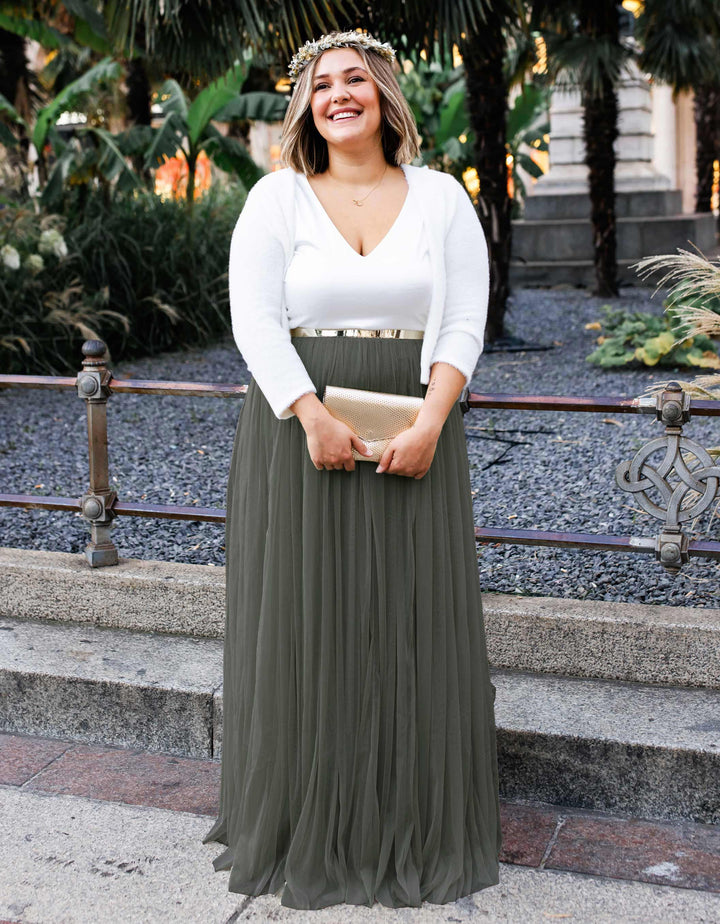 CONSTANT LOVE Tüll Rock lang Olive - limitiert