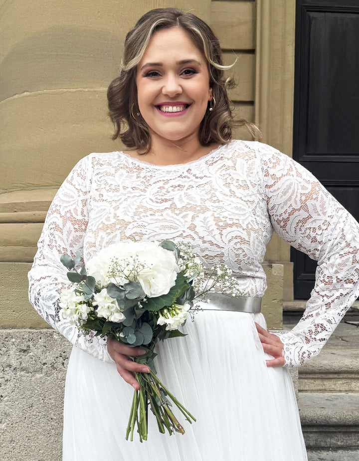 Constant Love CURVY Gürtel Shiny Silber 3cm - Bequemer Taillen-Gürtel in Shiny Silber