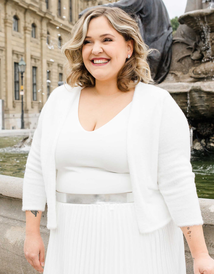 CONSTANT LOVE CURVY Cremeweiss Braut SEOUL-Strickjacke