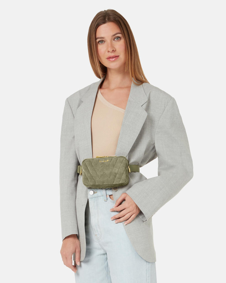 WEAT - BELT BAG SUEDE SAGE GRUEN