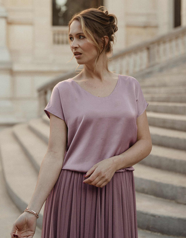 CONSTANT LOVE CURVY RIMINI Satin Oberteil Altrosa