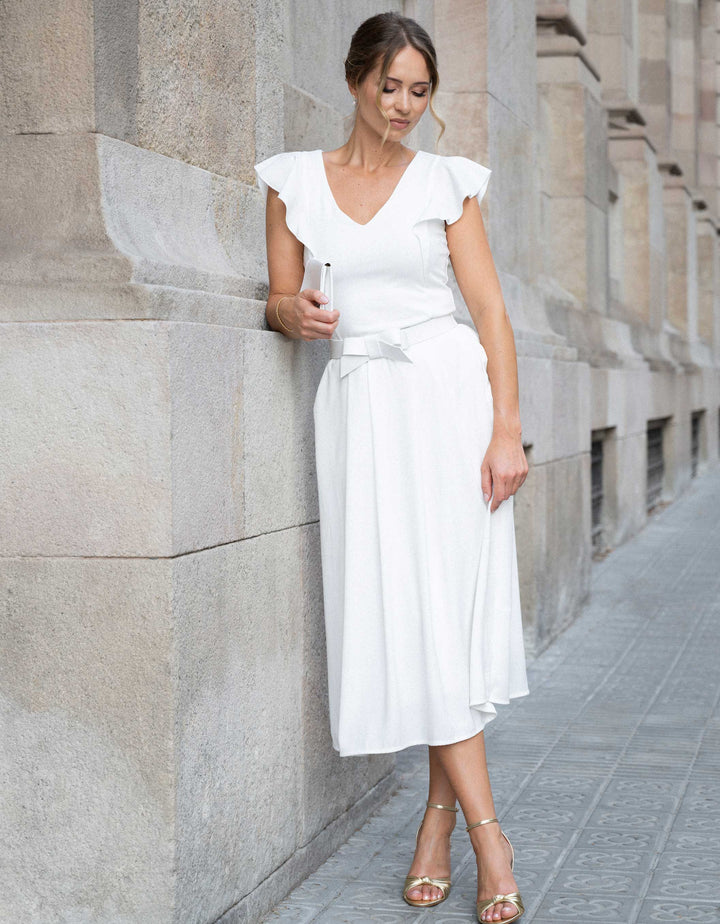 Constant Love Braut Clutch - Cremeweiss mit silberner Kette