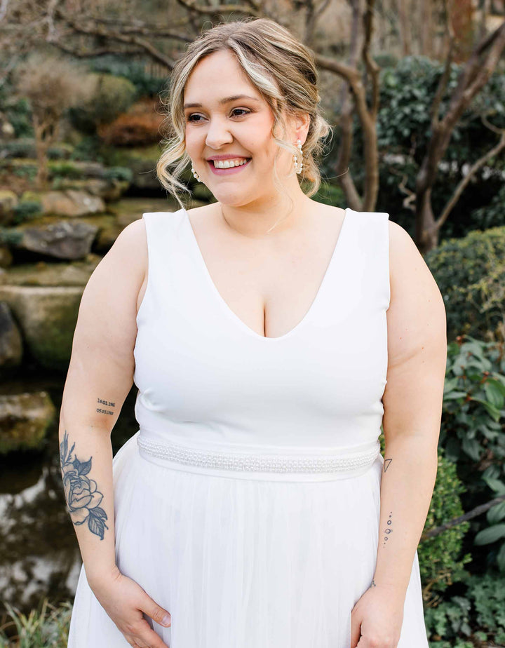 CONSTANT LOVE CURVY Cleaner Braut Body mit breiteren Trägern Weiß