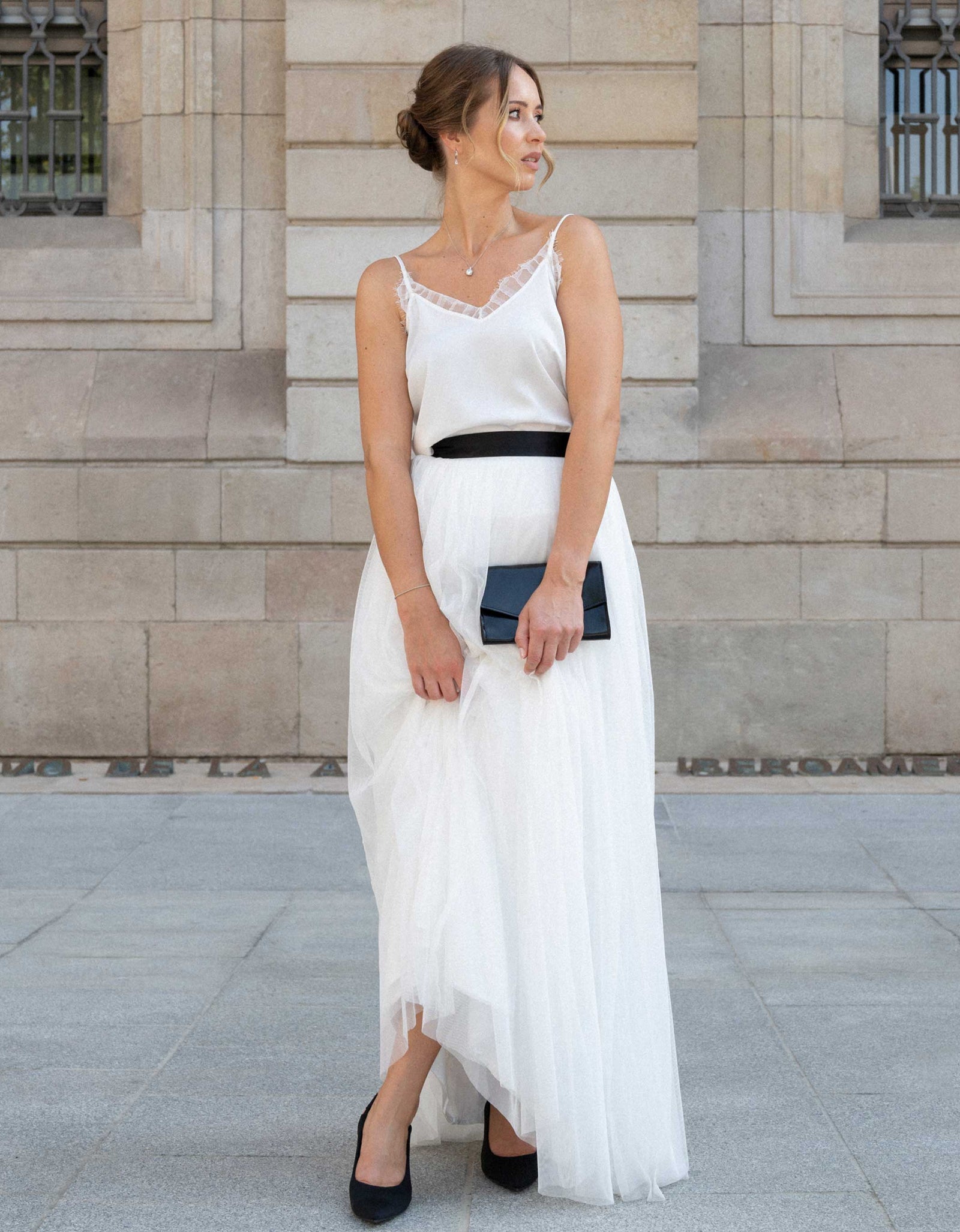 Constant Love Braut Clutch - Schwarz mit goldener Kette
