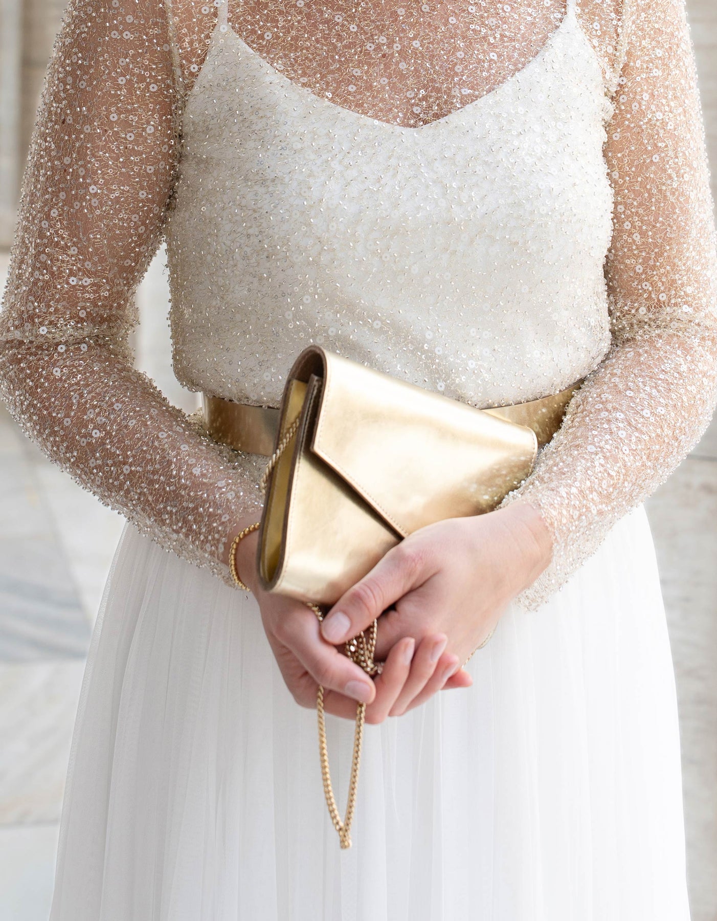 Constant Love Clutch - Shiny Gold