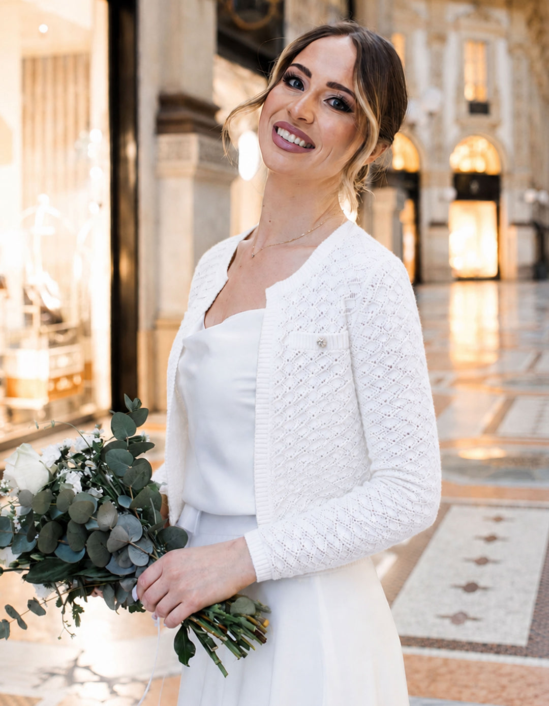 CONSTANT LOVE Cremeweiss Braut SAUMUR Strickjacke