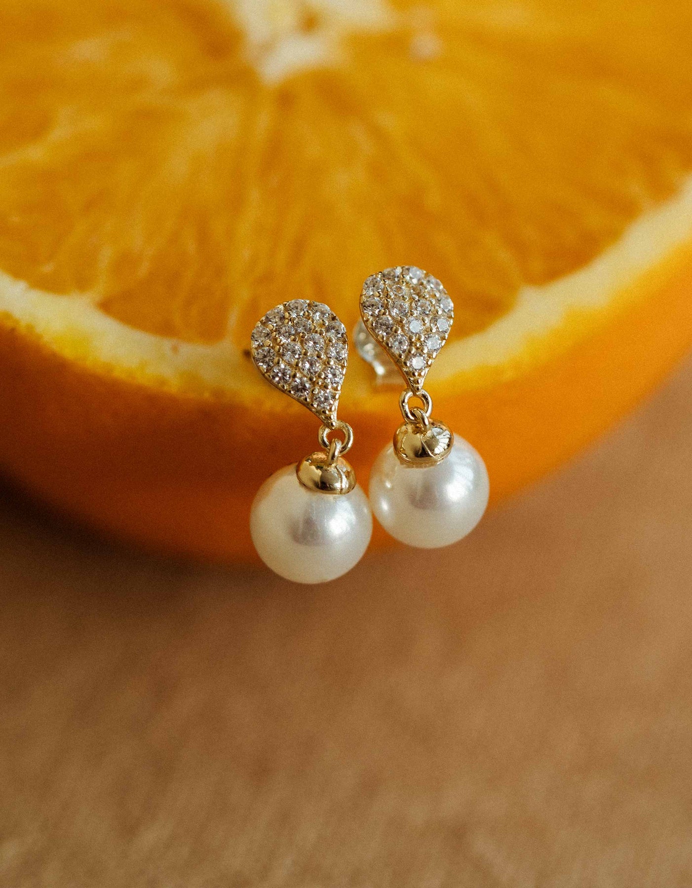 Brautohrringe 925er Silber - Perle & Kristall Hochzeit Ohrringe