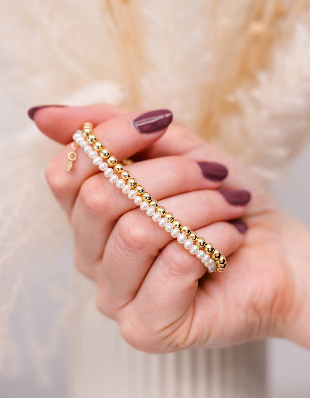 Armband mit Perlen in Gold - 925er Silber 14k vergoldet