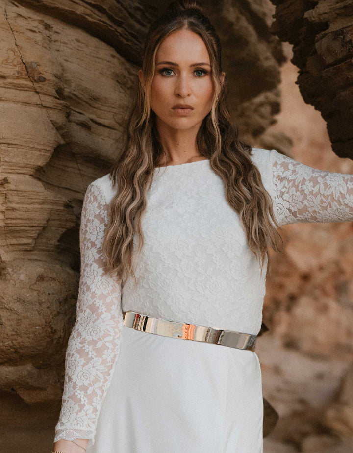 Constant Love Metallic Brautgürtel Gold 3cm - Bequemer Taillen-Gürtel in Metallic Optik