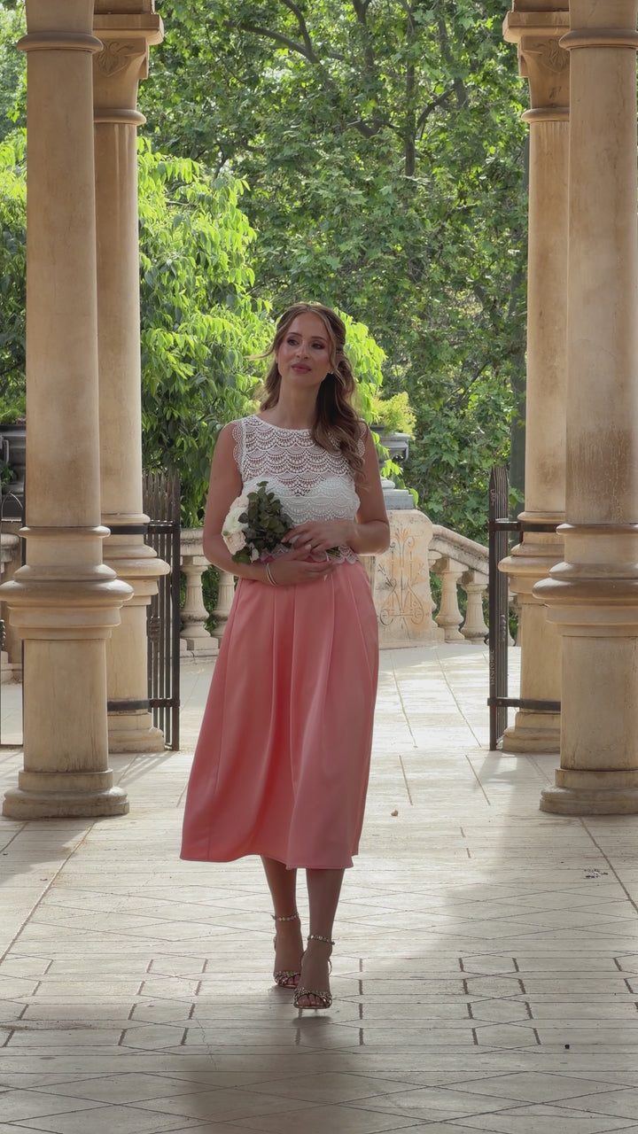 CONSTANT LOVE Tüll Rock Midi Vanilla Rose