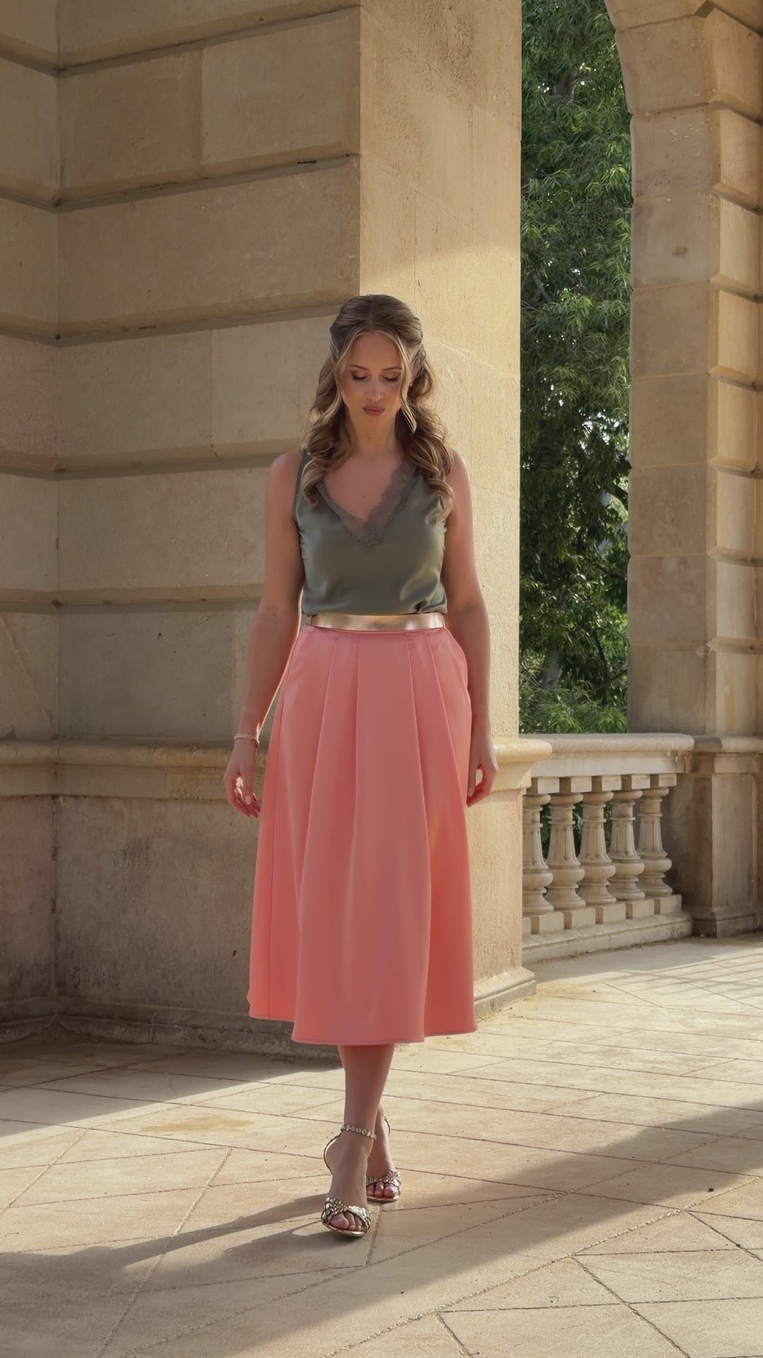 CONSTANT LOVE Tüll Rock Midi Vanilla Rose