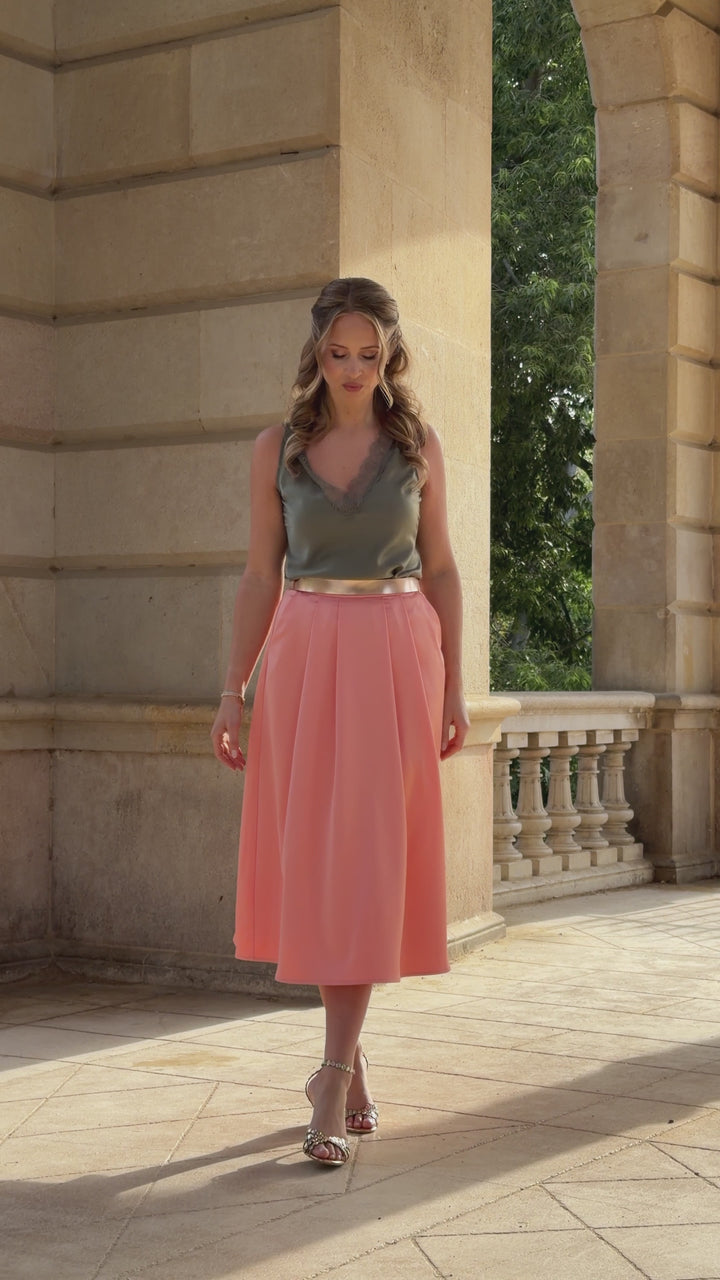 CONSTANT LOVE Tüll Rock Midi Vanilla Rose