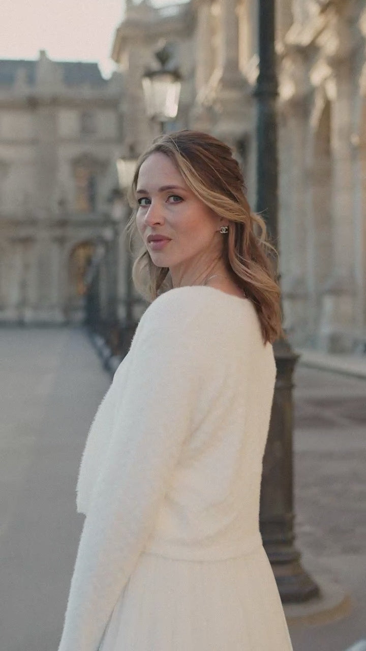 CONSTANT LOVE Cremeweiss Braut ROANNE-Strickjacke