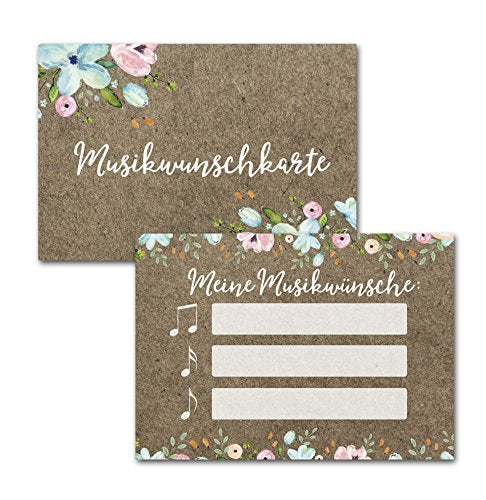 50 Musikwunschkarten für Hochzeiten