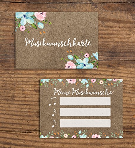 50 Musikwunschkarten für Hochzeiten