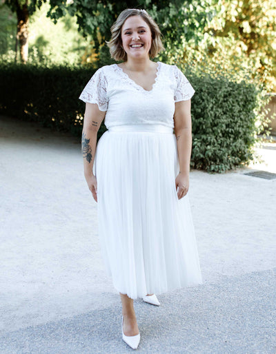 CONSTANT LOVE CURVY Braut Spitzenoberteil ROM WAVE Halbarm